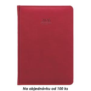 Měsiční diář s poznámkovým blokem 2026 Gemma A5 - červená