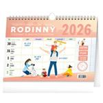 Nástěnný i stolní kalendář 2026 Týdenní rodinný plánovací s háčkem