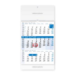 Nástěnný kalendář 2016 - Tříměsíční modrý