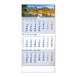 Nástěnný kalendář 2022 3mesačný Tatry - modrý SK