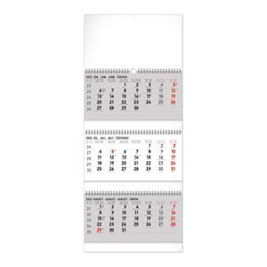 Nástěnný kalendář 2022 3měsíční skladací - šedý SK