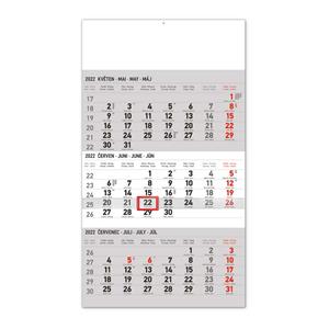 Nástěnný kalendář 2022 3měsíční standard - šedý CZ