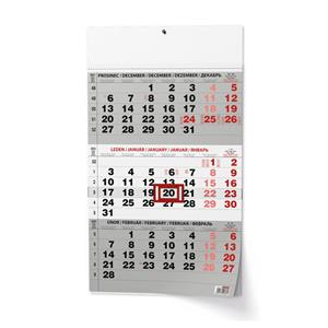 Nástěnný kalendář 2022 Tříměsíční - Černý
