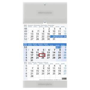 Nástěnný kalendář 2022 - Tříměsíční modrá