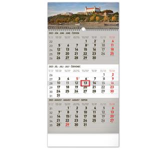 Nástěnný kalendář 2023 3mesačný Bratislava - šedý SK