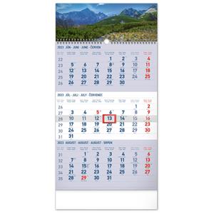 Nástěnný kalendář 2023 3mesačný Tatry - modrý SK