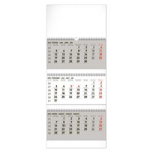 Nástěnný kalendář 2023 3měsíční skládací - šedý CZ