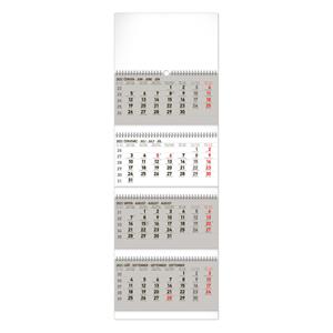 Nástěnný kalendář 2023 4měsíční skládací - šedý CZ