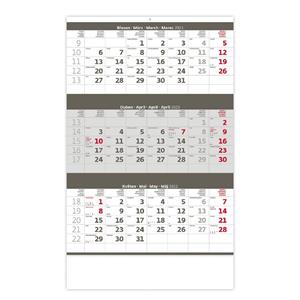 Nástěnný kalendář 2023 - Tříměsíční šedý