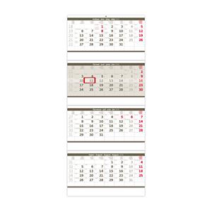 Nástěnný kalendář 2024 - Čtyřměsíční skládaný šedý