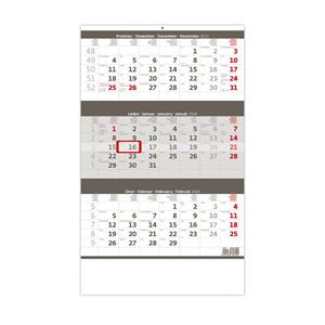 Nástěnný kalendář 2024 - Tříměsíční šedý
