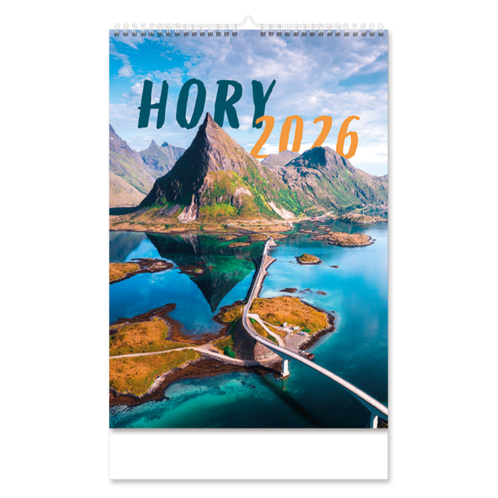 Nástěnný kalendář 2026 český Hory
