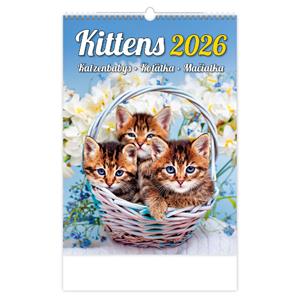 Nástěnný kalendář 2026 - Kittens/Katzenbabys/Koťátka/Mačičky