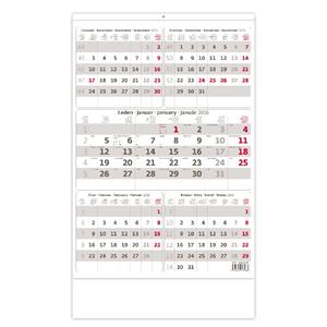 Nástěnný kalendář 2026 - Pětiměsíční šedý