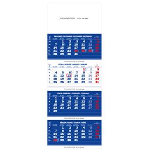Nástěnný kalendář Čtyřměsíční kalendář skládaný 2016 - modrý