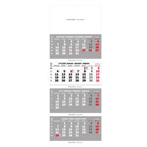 Nástěnný kalendář Čtyřměsíční kalendář skládaný polský 2016 - šedý