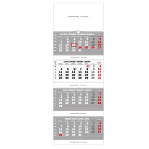 Nástěnný kalendář Čtyřměsíční kalendář skládaný se spirálou 2016 - šedý