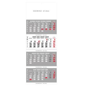 Nástěnný kalendář Čtyřměsíční kalendář skládaný slovenský 2016 - šedý