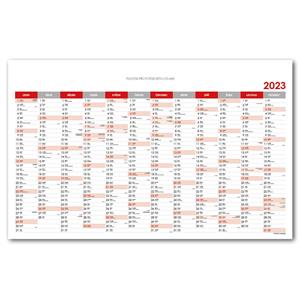 Nástěnný kalendář Plánovací mapa 2023 CZ - 63x100 cm - červená
