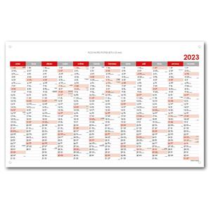 Nástěnný kalendář Plánovací mapa 2023 CZ s očky na zavěšení - 63x100 cm - červená