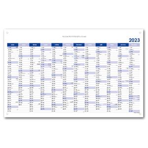 Nástěnný kalendář Plánovací mapa 2023 CZ s očky na zavěšení - 63x100 cm - modrá