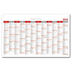 Nástěnný kalendář Plánovací mapa 2023 PL s očky na zavěšení - 80x100 cm - červená