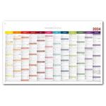 Nástěnný kalendář Plánovací mapa 2024 CZ s očky na zavěšení - 63x100 cm - barevná