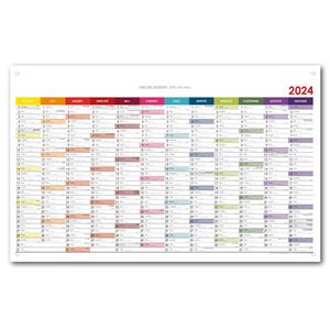 Nástěnný kalendář Plánovací mapa 2024 PL s očky na zavěšení - 80x100 cm - barevná