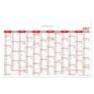 Nástěnný kalendář Plánovací mapa 2027 CZ - 100 x 63 cm - červená