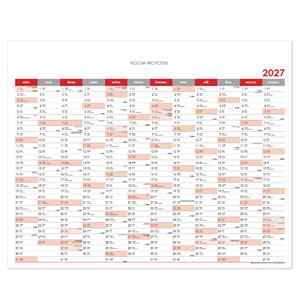 Nástěnný kalendář Plánovací mapa 2027 CZ - 100 x 80 cm - červená