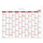 Nástěnný kalendář Plánovací mapa 2027 CZ - 100 x 80 cm - červená