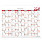 Nástěnný kalendář Plánovací mapa 2027 CZ - 124 x 100 cm - červená