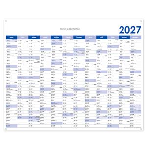 Nástěnný kalendář Plánovací mapa 2027 CZ s očky na zavěšení - 124 x 100 cm - modrá