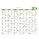 Nástěnný kalendář Plánovací mapa 2027 CZ s očky na zavěšení - 124 x 100 cm - zelená