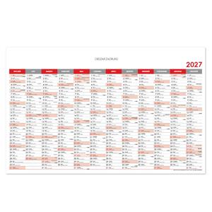 Nástěnný kalendář Plánovací mapa 2027 PL - 100 x 63 cm - červená