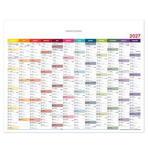 Nástěnný kalendář Plánovací mapa 2027 PL - 100 x 80 cm - barevná