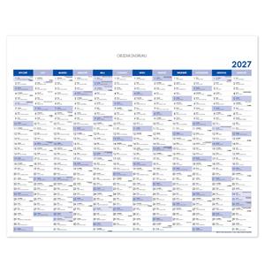 Nástěnný kalendář Plánovací mapa 2027 PL - 100 x 80 cm - modrá