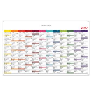 Nástěnný kalendář Plánovací mapa 2027 PL s očky na zavěšení - 100 x 63 cm - barevná
