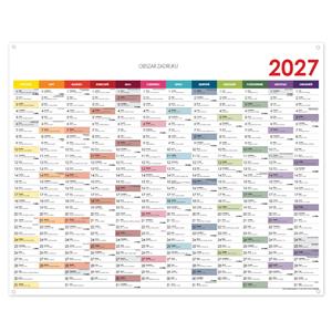 Nástěnný kalendář Plánovací mapa 2027 PL s očky na zavěšení - 124 x 100 cm - barevná