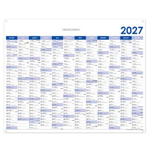 Nástěnný kalendář Plánovací mapa 2027 PL s očky na zavěšení - 124 x 100 cm - modrá