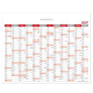 Nástěnný kalendář Plánovací mapa 2027 SK - 100 x 80 cm - červená