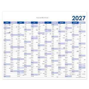 Nástěnný kalendář Plánovací mapa 2027 SK - 124 x 100 cm - modrá