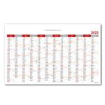 Nástěnný kalendář Plánovací mapa PVC 2022 CZ - 63x100 cm - červená