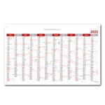 Nástěnný kalendář Plánovací mapa PVC 2022 CZ s očky na zavěšení - 63x100 cm - červená