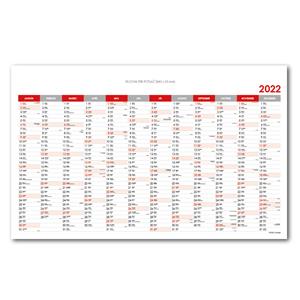 Nástěnný kalendář Plánovací mapa PVC 2022 SK - 63x100 cm - červená