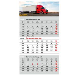 Nástěnný kalendář Truck 3měsíční - šedý 2016