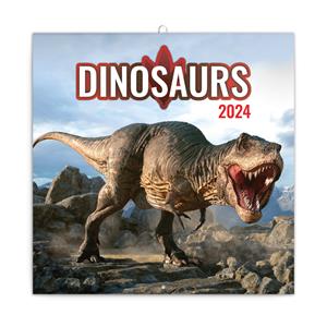 Nástěnný poznámkový kalendář 2024 Dinosauři