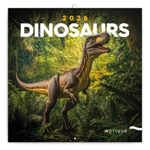Nástěnný poznámkový kalendář 2026 Dinosauři