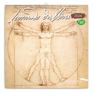 Nástěnný poznámkový kalendář 2026 Leonardo da Vinci