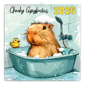Nástěnný poznámkový kalendář 2026 Rozverné kapybary
